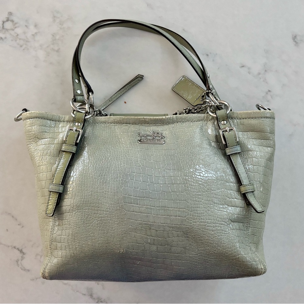 Coach Croc-Embossed Leather Tote - Picture 2 of 7